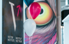 vector institute with balloons
